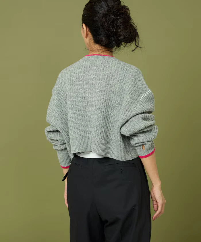 Short Length Color-block Knit Cardigan