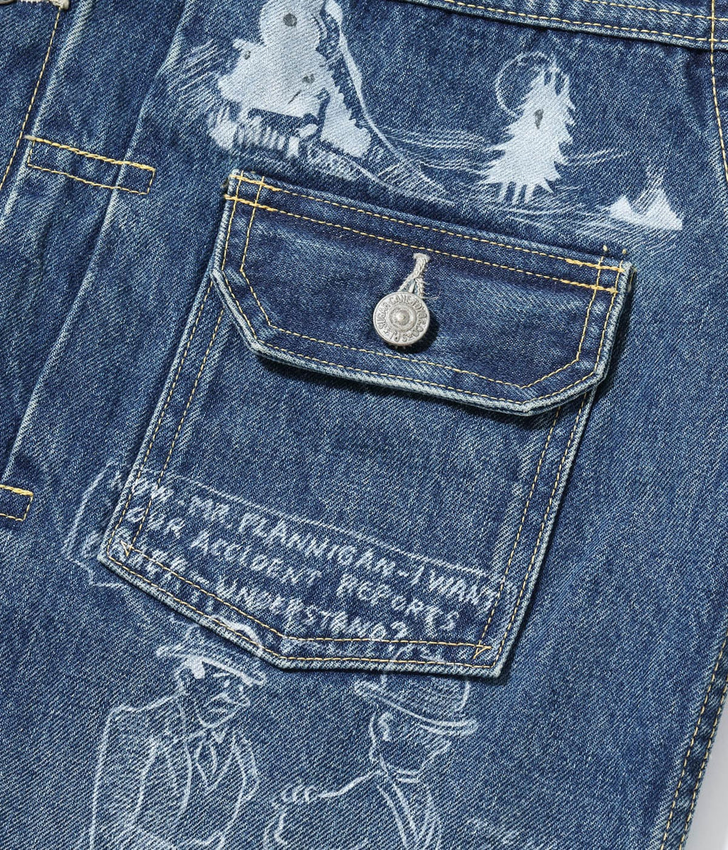 14.25oz. DENIM JACKET 1953 AGED MODEL CARTOON PAINT