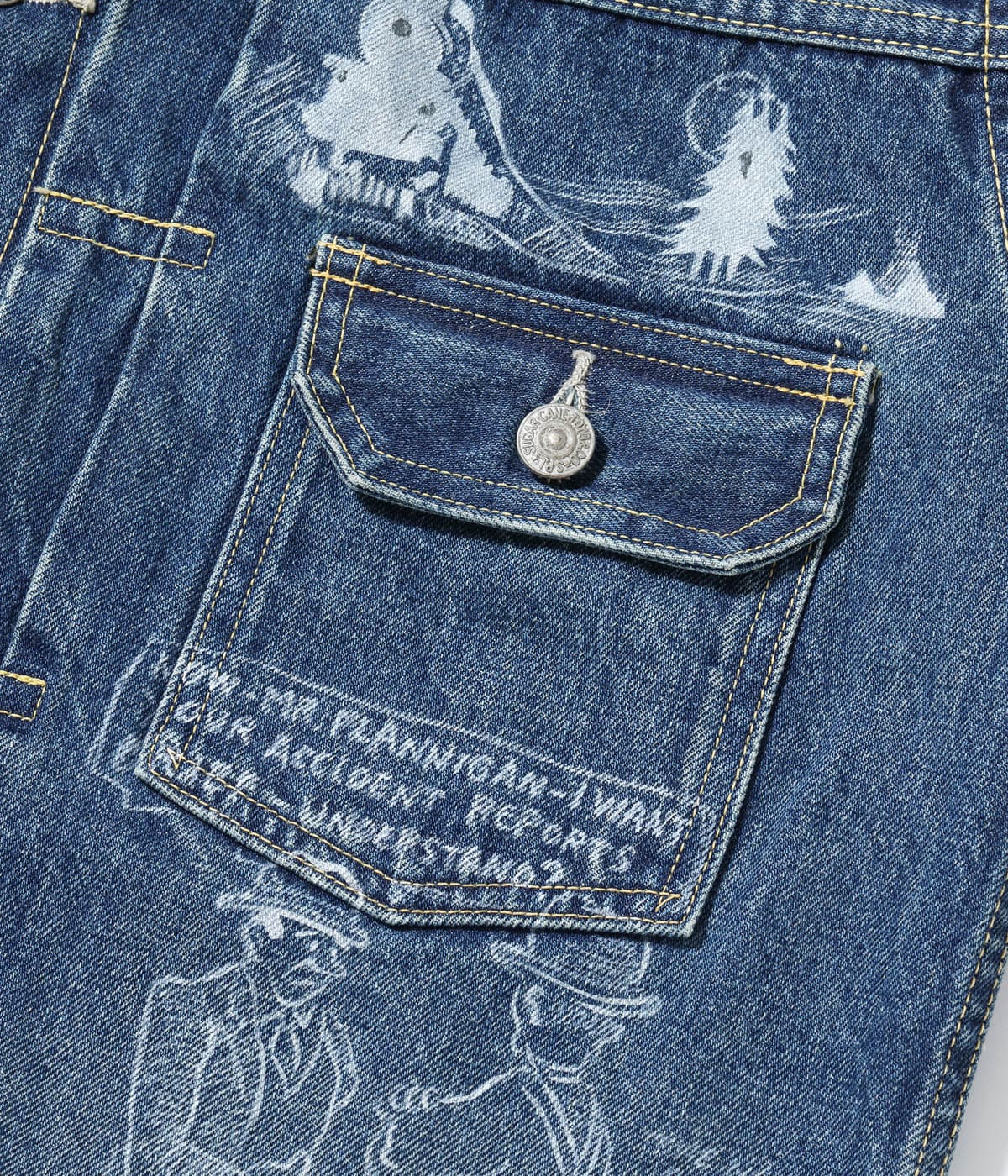 14.25oz. DENIM JACKET 1953 AGED MODEL CARTOON PAINT