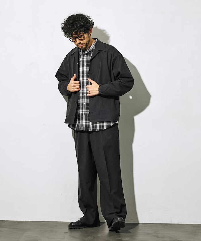 Functional Material Oversized CPO Shirt & Wide Easy Pants Setup / Washable / UV Cut / Quick Dry / Contact Cooling