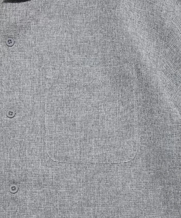 Dry Touch Summer Tweed Short Sleeve Open Collar Shirt