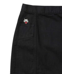 APPLE PANDA Embroidered Side Lace-Up Denim Mini Skirt