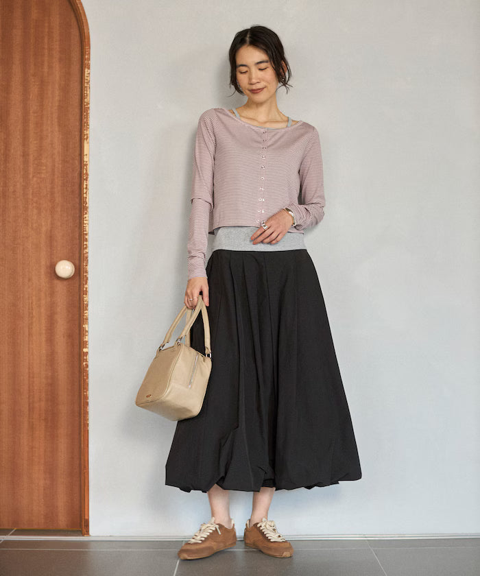 [February 12, 12:00 Release] Layered Set Top / Striped Cardigan & Camisole