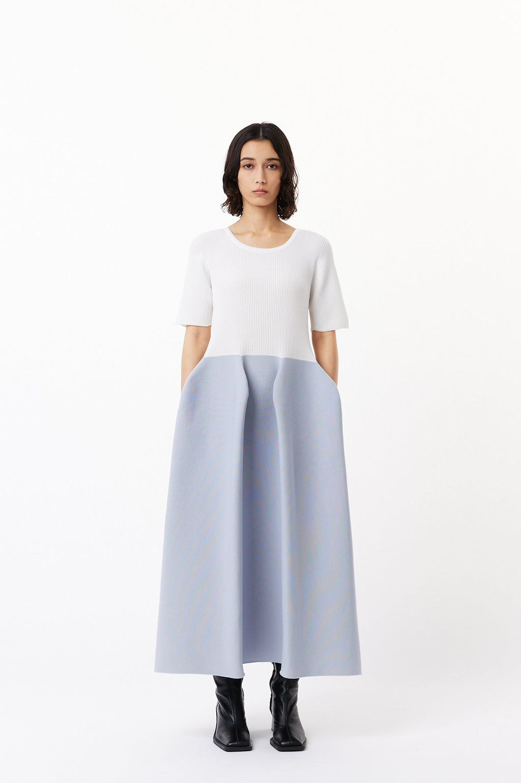 POTTERY CUPRO SHORT SLEEVE DRESS