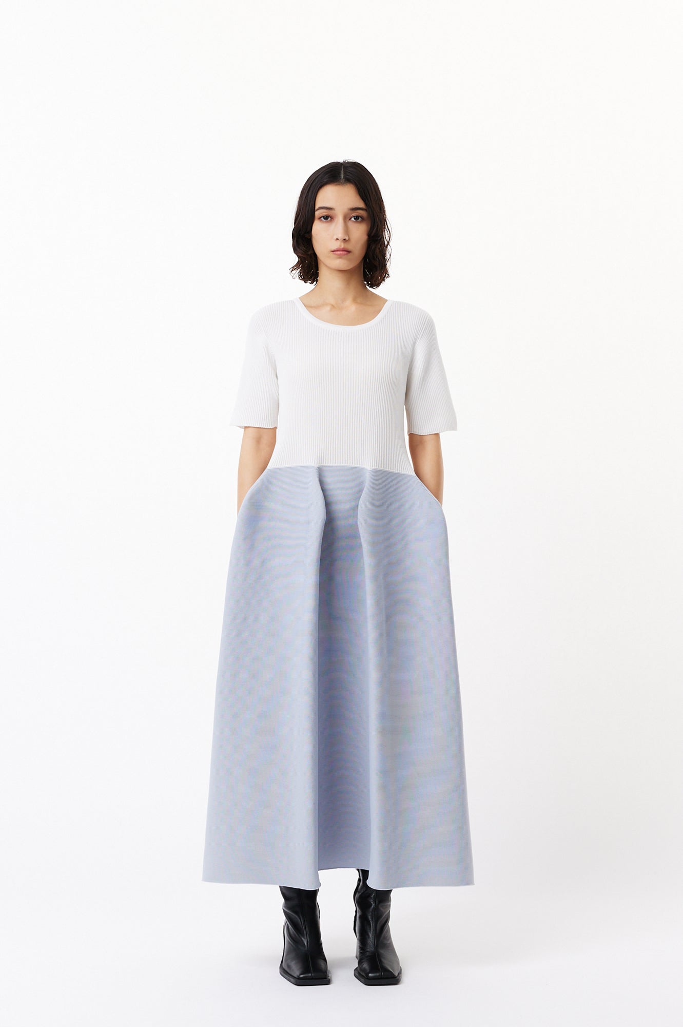 POTTERY CUPRO SHORT SLEEVE DRESS