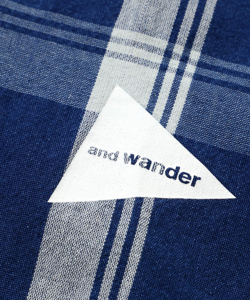 indigo check SS shirt (M)