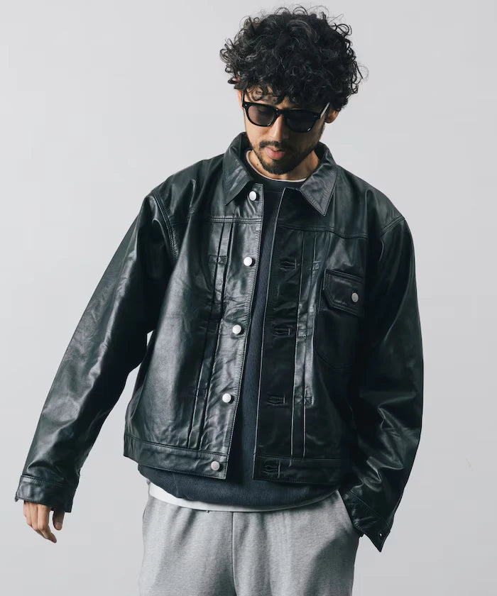 Leather Jacket TYPE-1 / Water-Repellent Leather / Cowhide