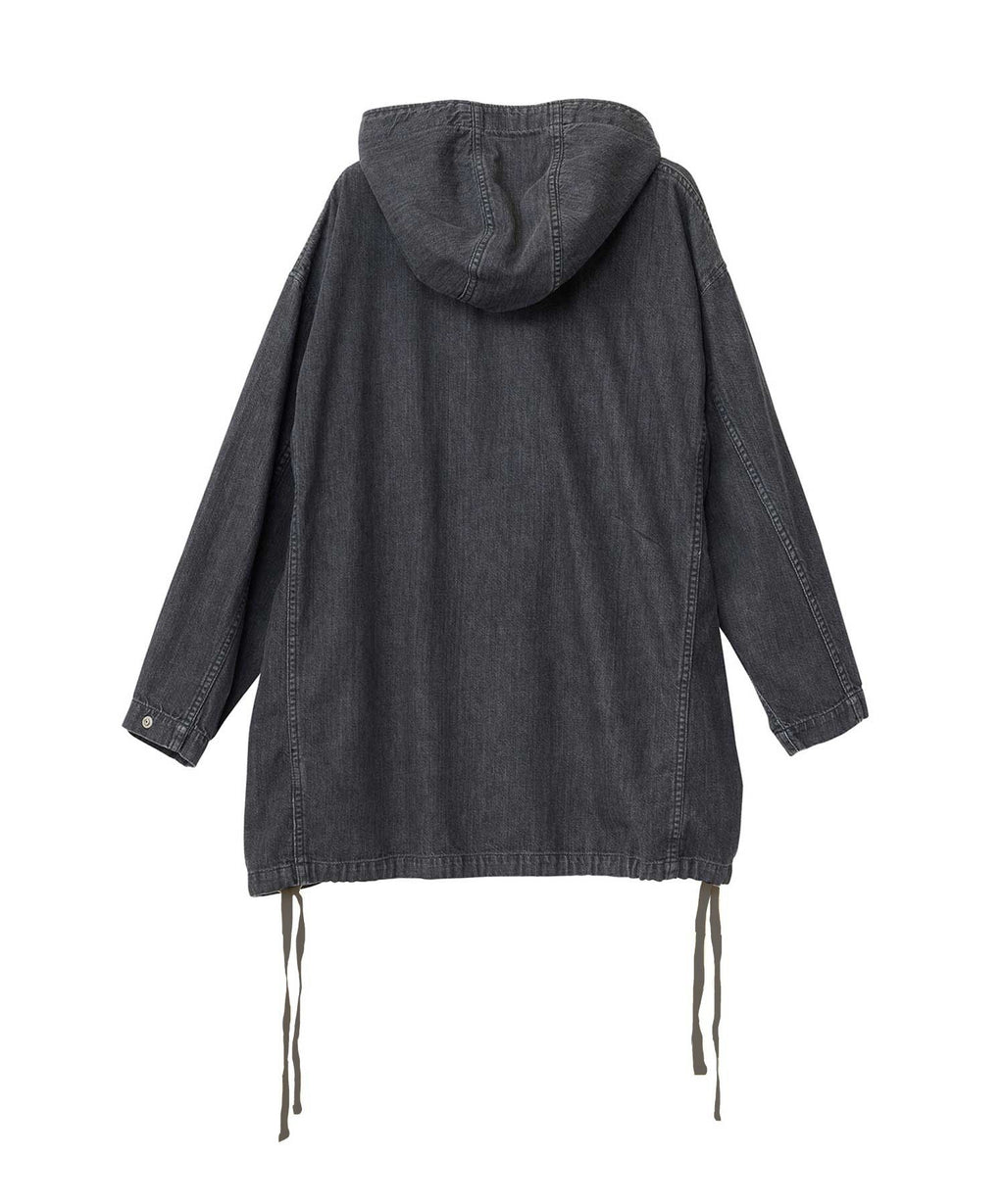 FUZZY BEAT Hooded Denim Pullover