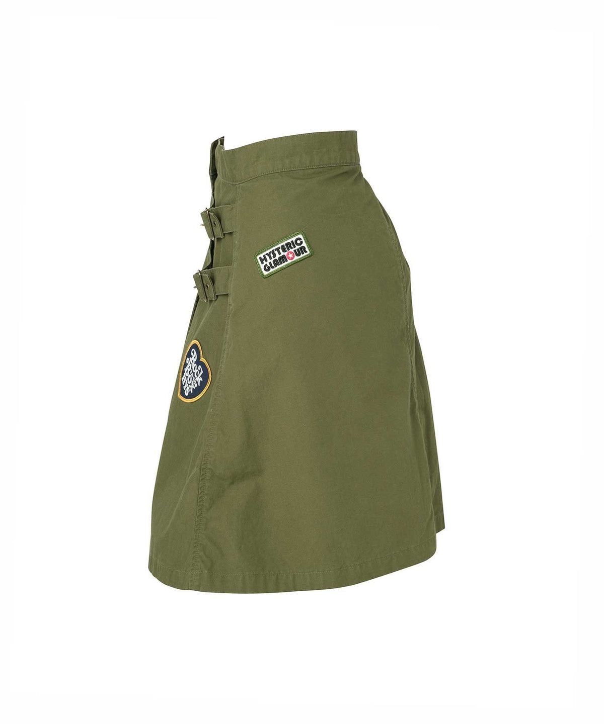 Military Pleated Wrap Skirt