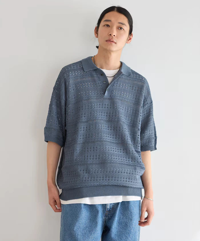 Big Silhouette Short Sleeve Knit Polo Shirt