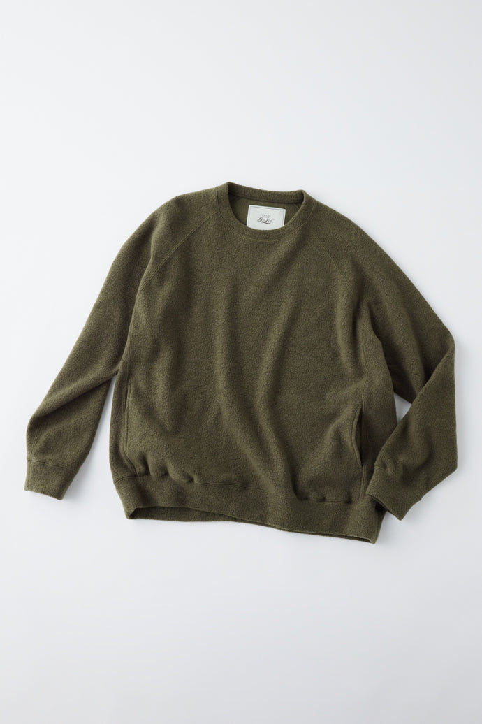 GL69234 / WOOL SUPER 140's FLEECE RAGLAN CREW NECK SHIRT