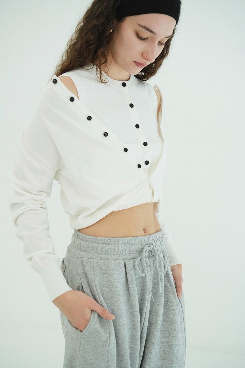 W LAYERED KNIT CARDIGAN