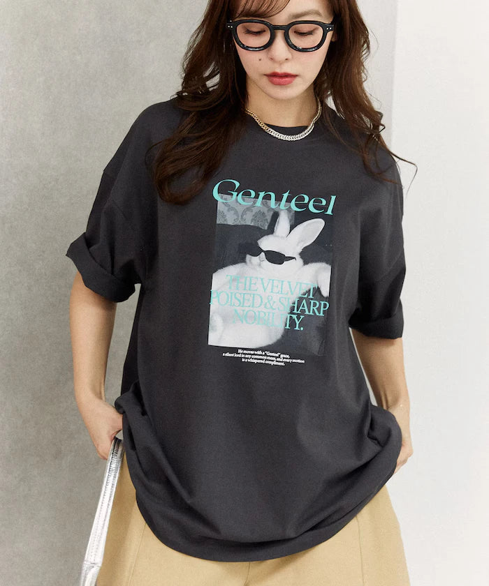 <Functional Material> Genteel Rabbit Print T-Shirt Limited Edition
