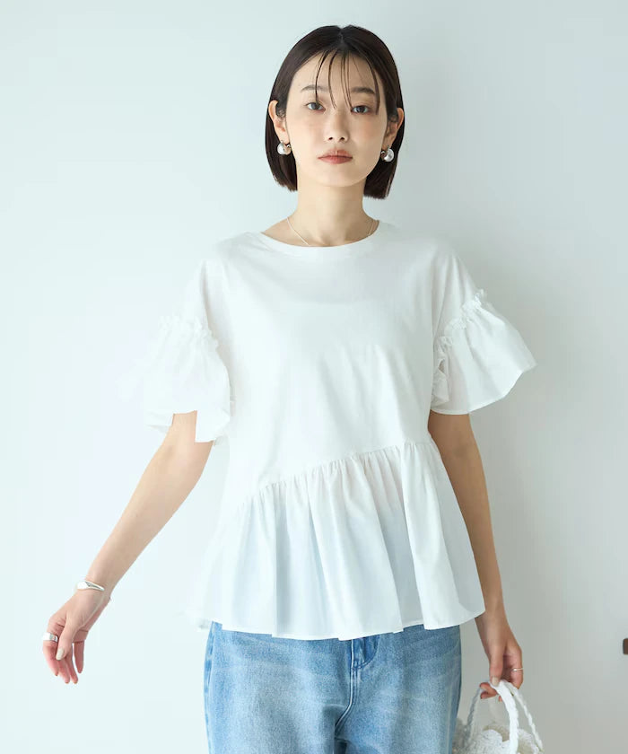 Organic Cotton Frill Sleeve T-shirt