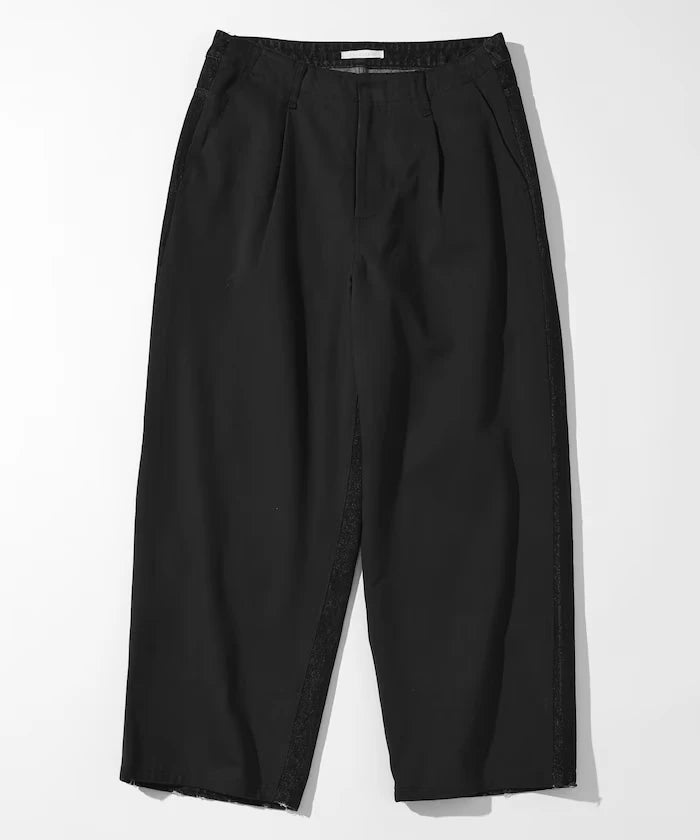 Chino Denim Docking Pants / Wide Straight Pants