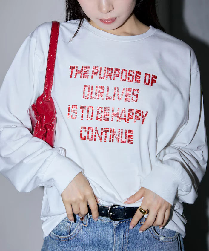 Box Logo Bead Embroidery Big Silhouette Long Sleeve T-Shirt Limited Edition