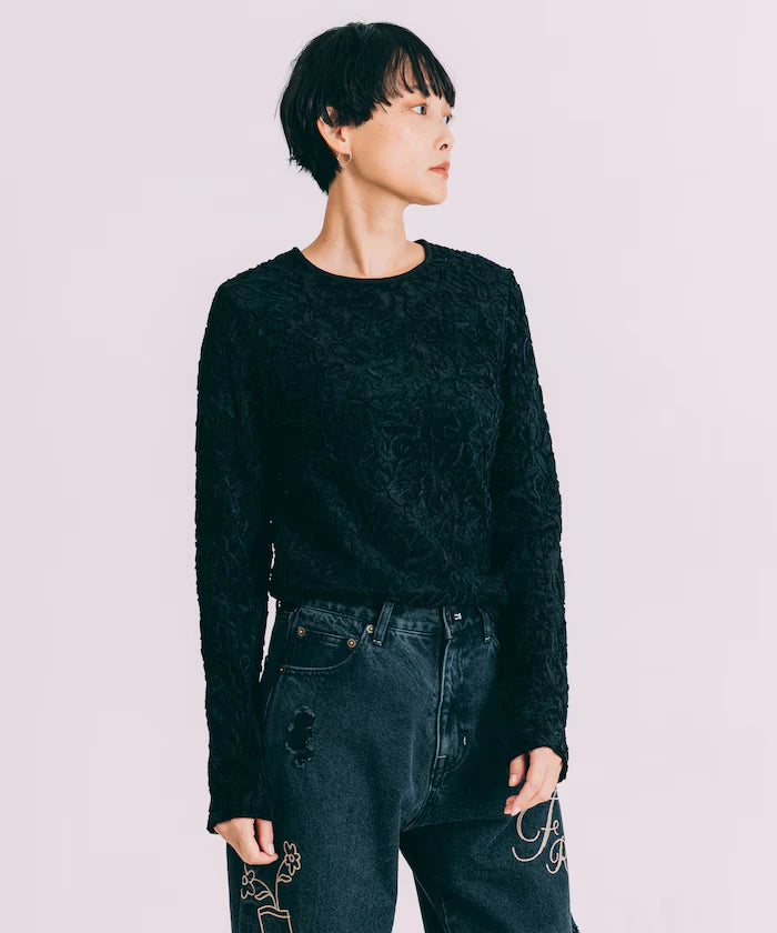 Mesh Velour Top