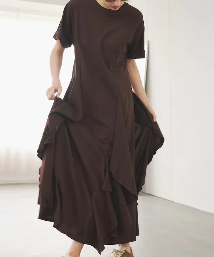 Organic Cotton Draped Flare Dress