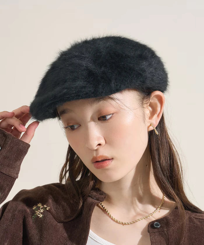 Fake Fur Newsboy Cap