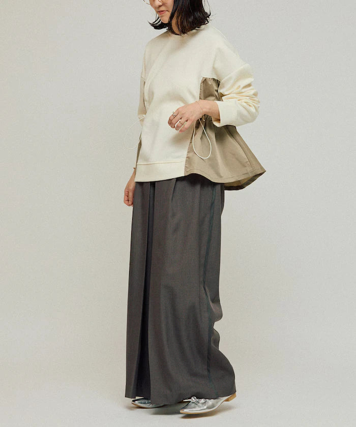 Front Tuck Wide Slack Pants / Loose Silhouette
