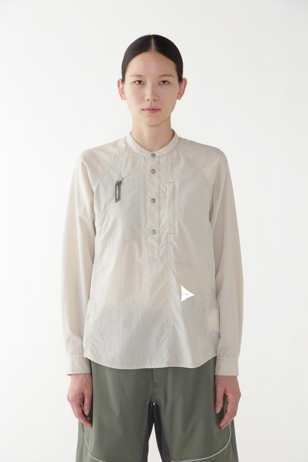 stretch rip band collar shirt