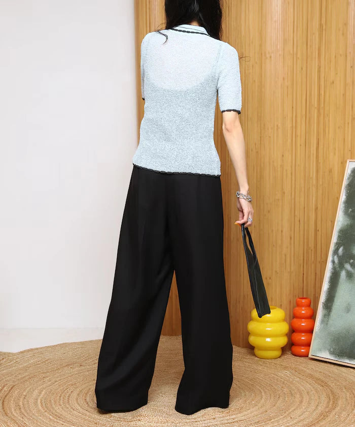 Color Embroidered Polo Collar Cardigan [Limited Edition]