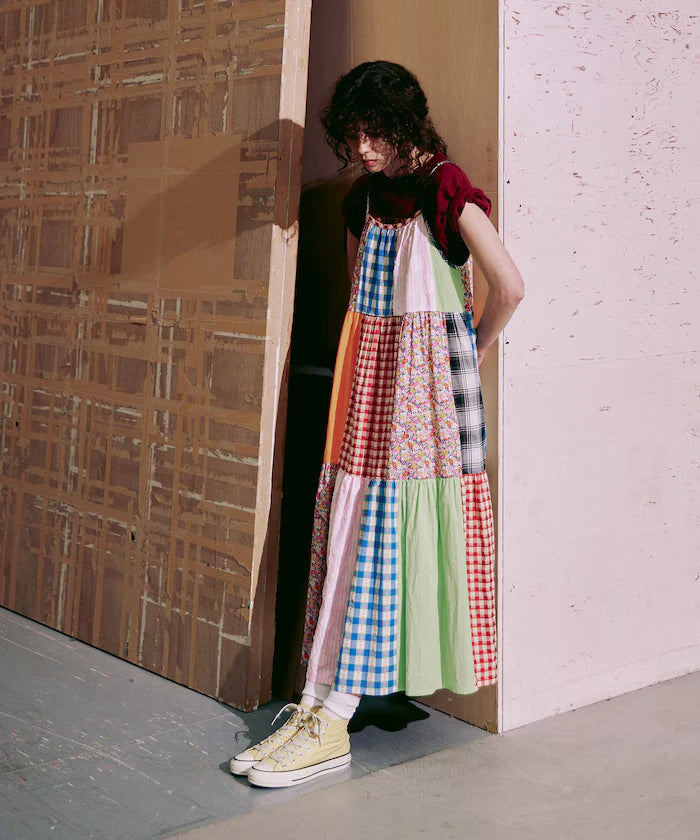 Patchwork Three-Tiered Camisole Dress