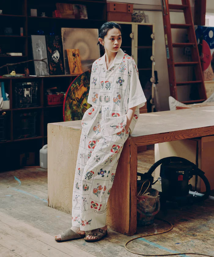 Patchwork Flower Embroidery Shirt