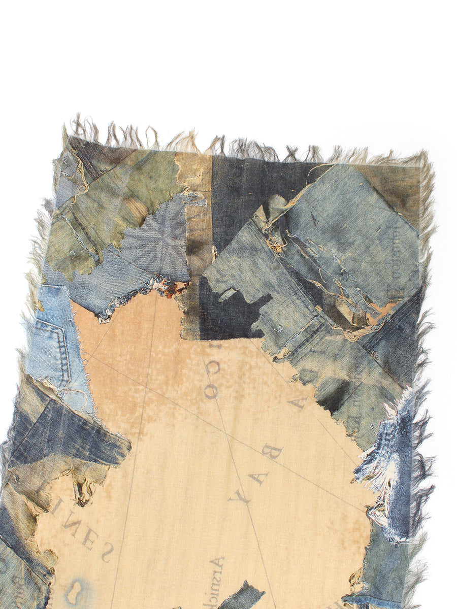 Rayon Fringe Stole (KAYO HUESO Denim Map)