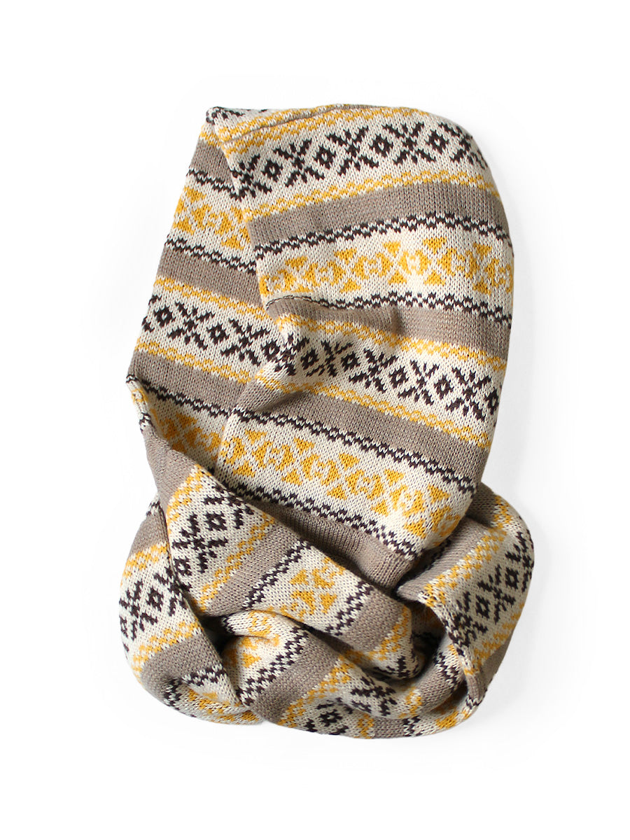 5G Wool Yellowknife Fair Isle Balaclava Scarf
