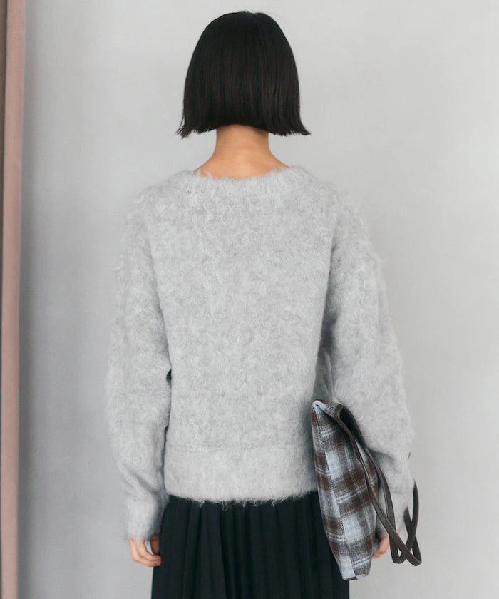 Variation Button Shaggy Knit Cardigan