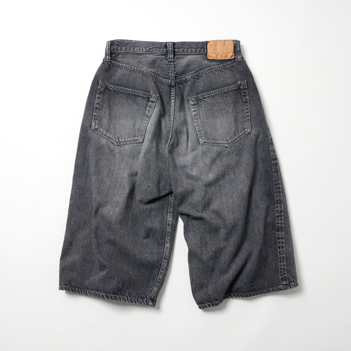 GL52633H / RECYCLED WASTE SUVIN COTTON YARN 11.5oz. DENIM 5POCKET WIDE SHORTS VINTAGE WASHED