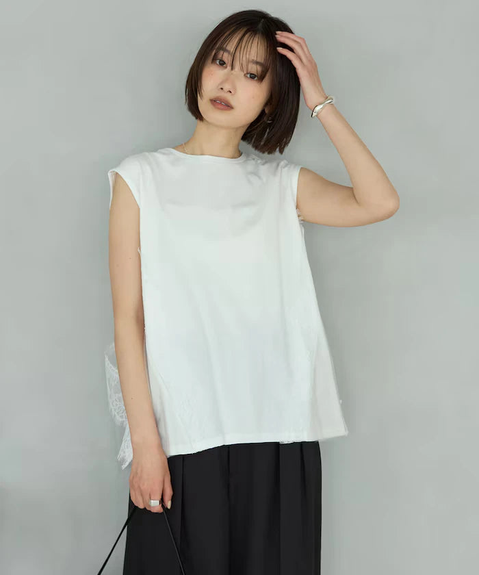 Organic Cotton Tulle Lace Docking Top