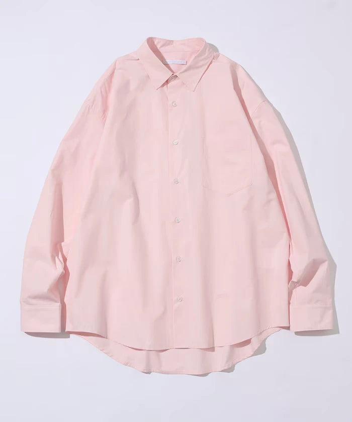 Nuance Color Oversized Regular Collar Long Sleeve Shirt
