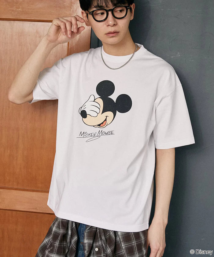 <Functional Material>Mickey Mouse Face T-Shirt Limited Edition