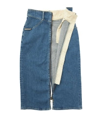 Front ZIP Tight Denim Skirt