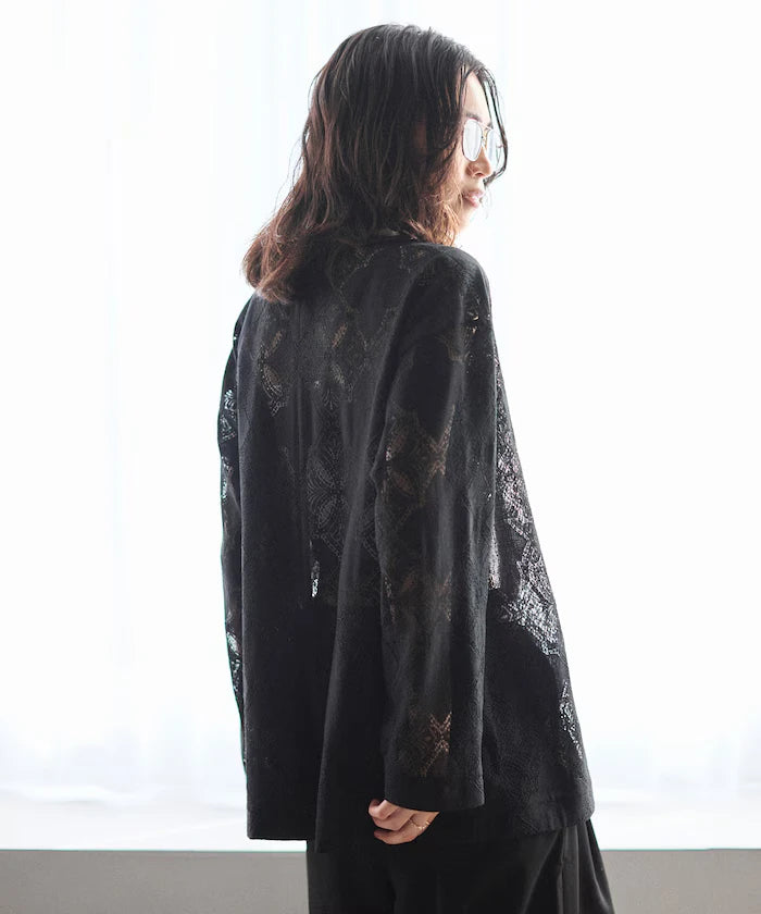 [February 12 12:00 Release] Panel Lace Shirt Jacket / Compatible with Setup