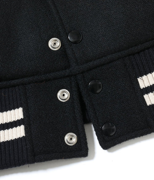 30oz. WOOL MELTON AWARD JACKET “BLUE PECKERS” (BLACK)