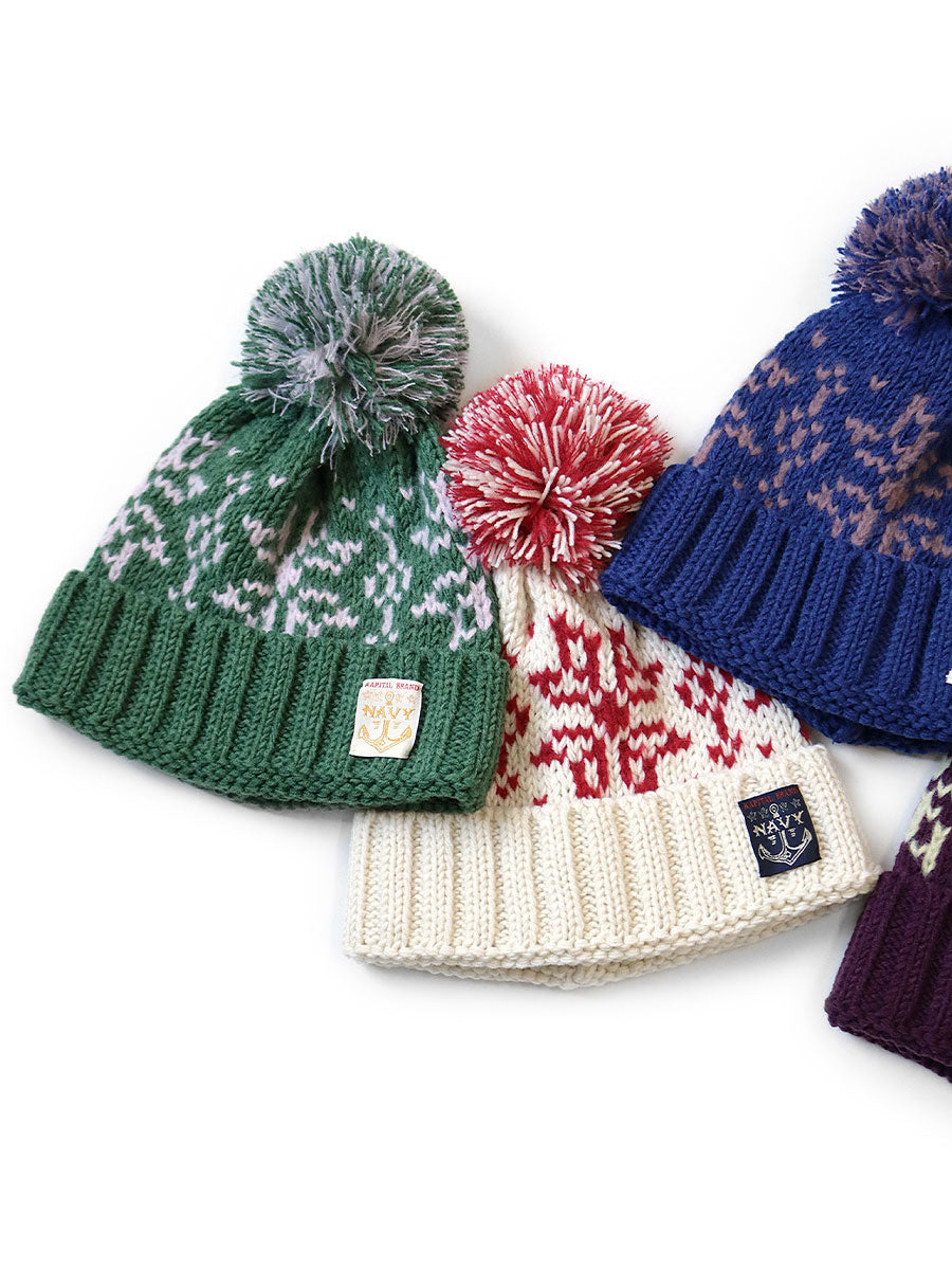3G Wool Snow Pattern Knit CAP