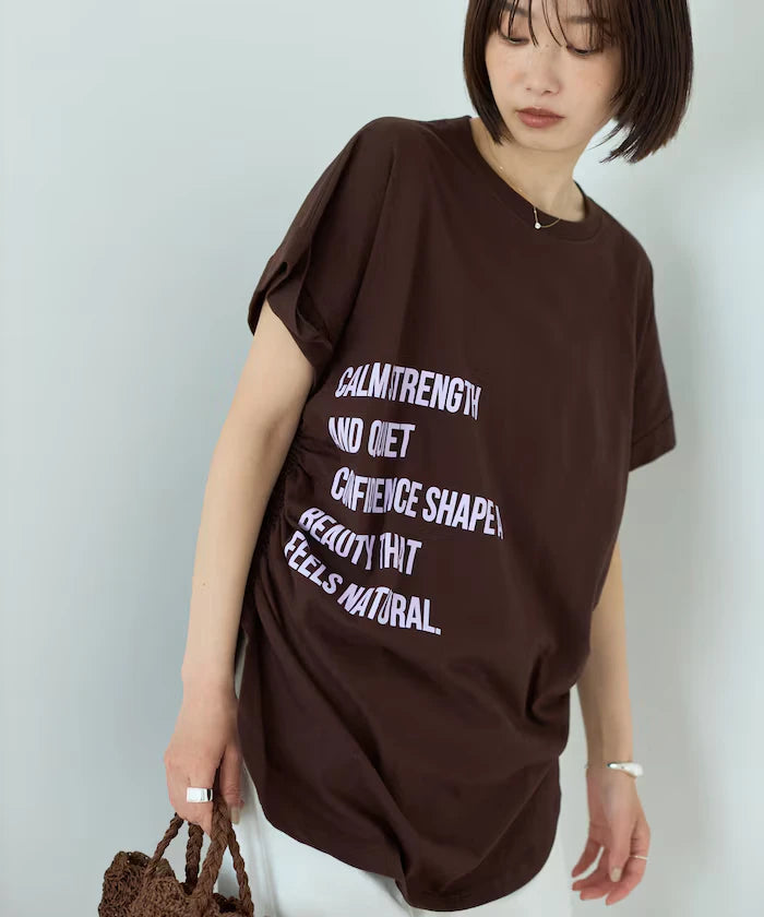 Organic Cotton Shirring Logo T-Shirt