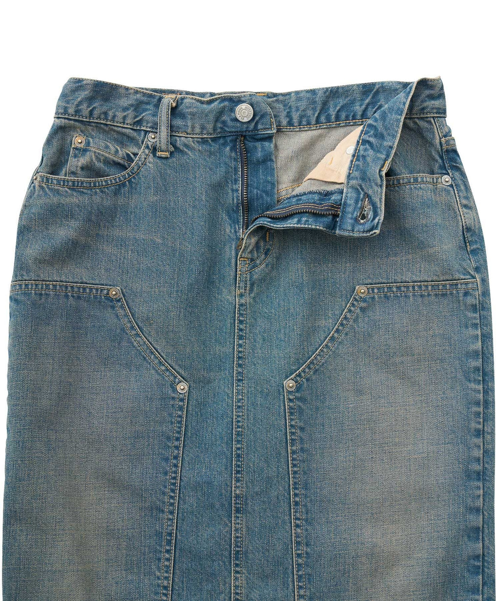 Double Knee Denim Skirt