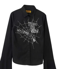 Hysteric Spider Lace Up Frill Cuff Blouse