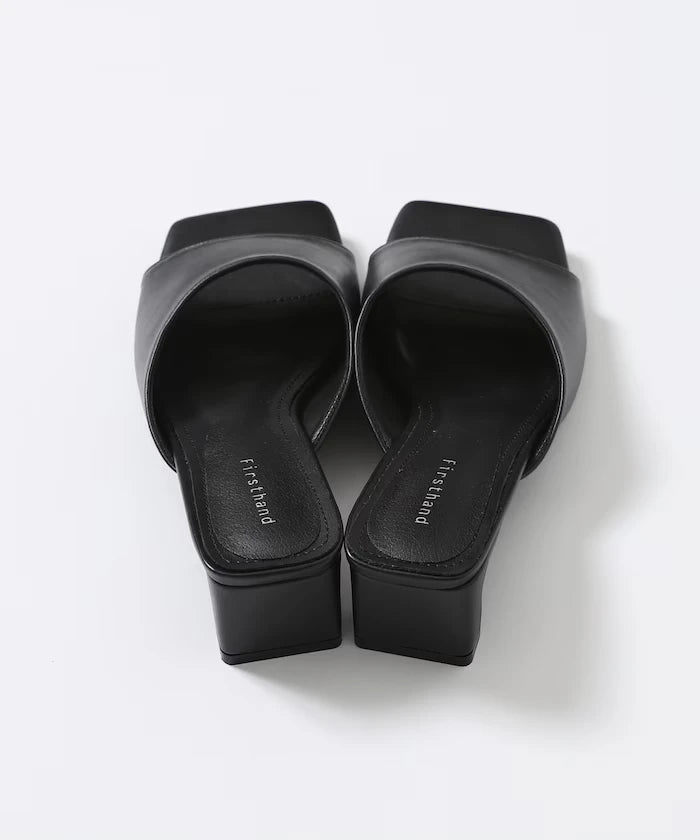 Square-Toe Leatherette Mule