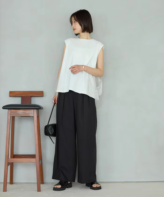 Organic Cotton Tulle Lace Docking Top