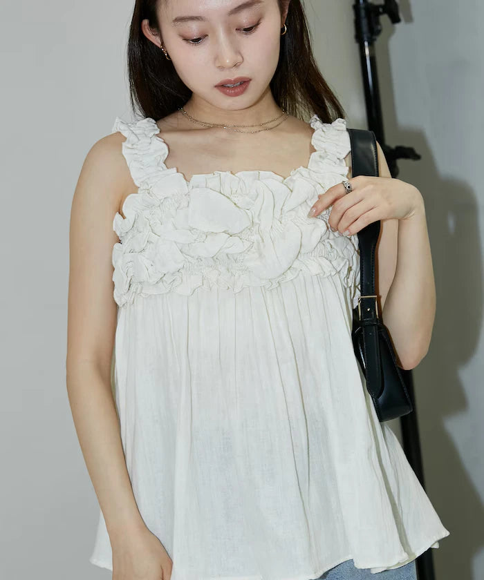 Double Gauze Gathered Camisole Blouse Limited Edition