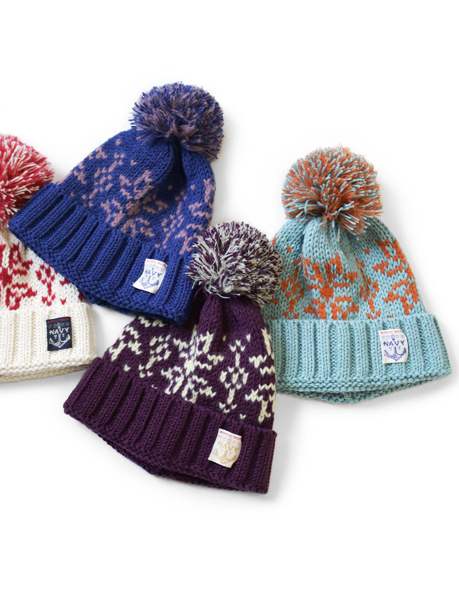 3G Wool Snow Pattern Knit CAP