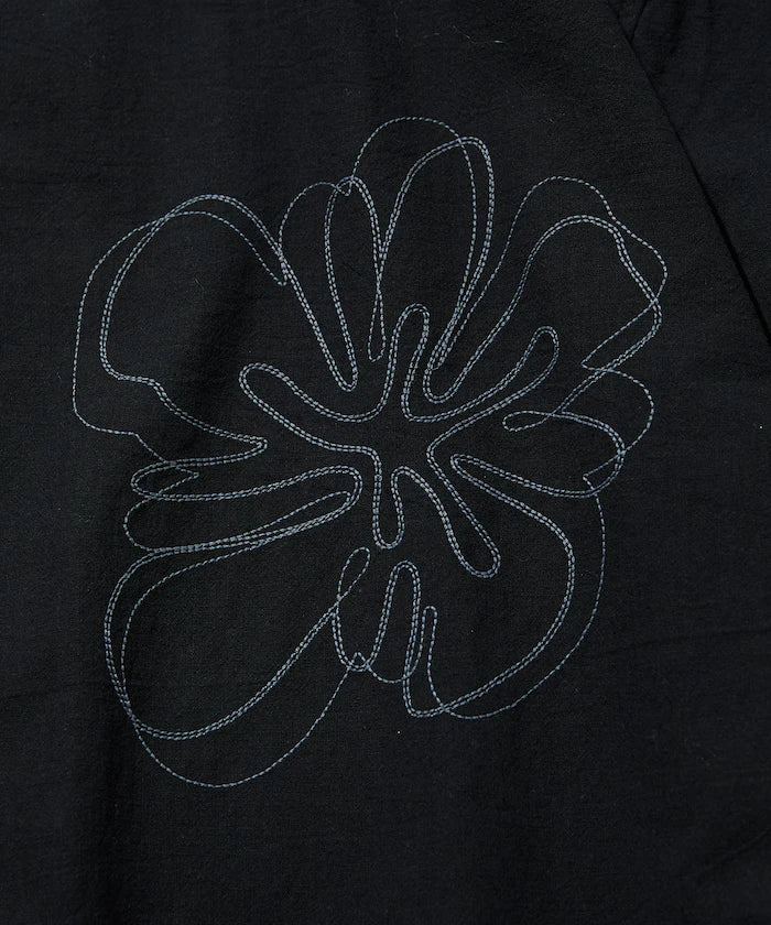 Relaxed Fit Floral Embroidered Short Sleeve Open Collar Shirt [Limited Edition]