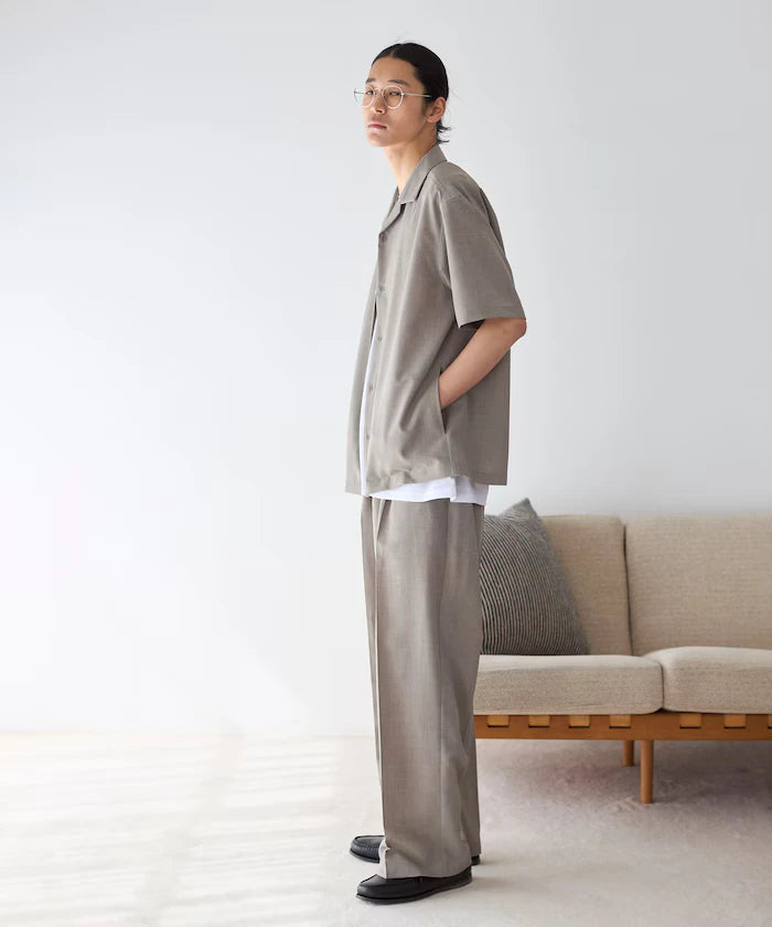 Functional Material Open Collar Short Sleeve Shirt Set 3 Piece Set / Washable / UV Cut / Quick Dry / Cooling Touch