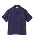 U.S. NAVY RAYON LINEN OPEN SHIRT with CHAIN EMBROIDERED