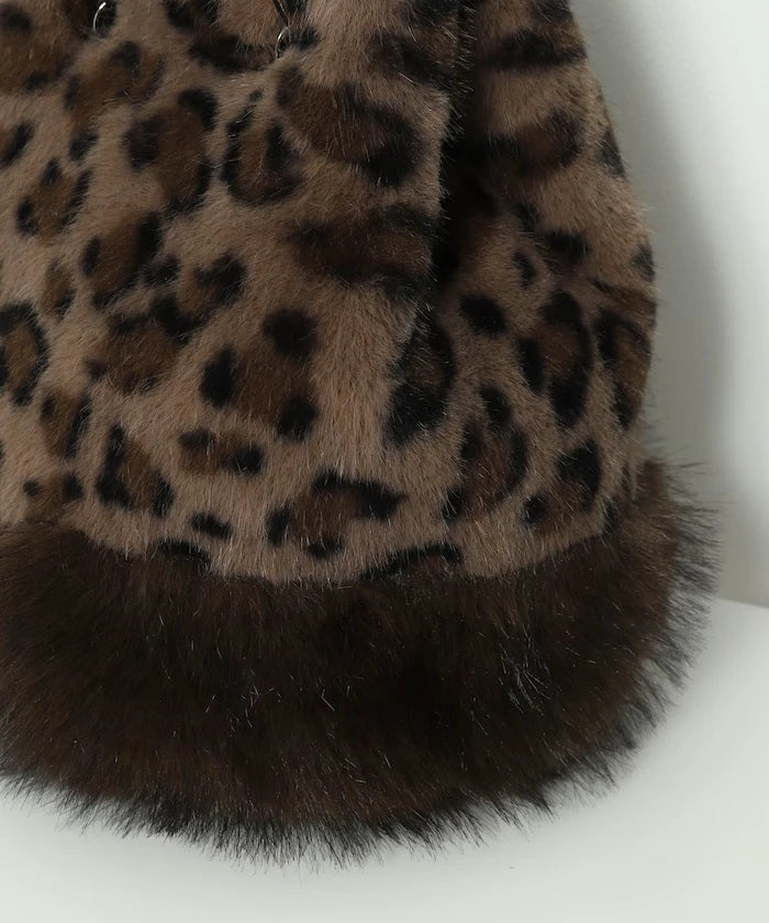 Faux Fur Animal Drawstring Bag